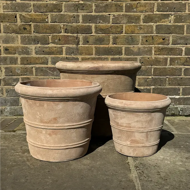 Antique Sand Coni Rim (Pot Size D34xH29cm) Planter Terracotta Outdoor Plant Pot - image 1