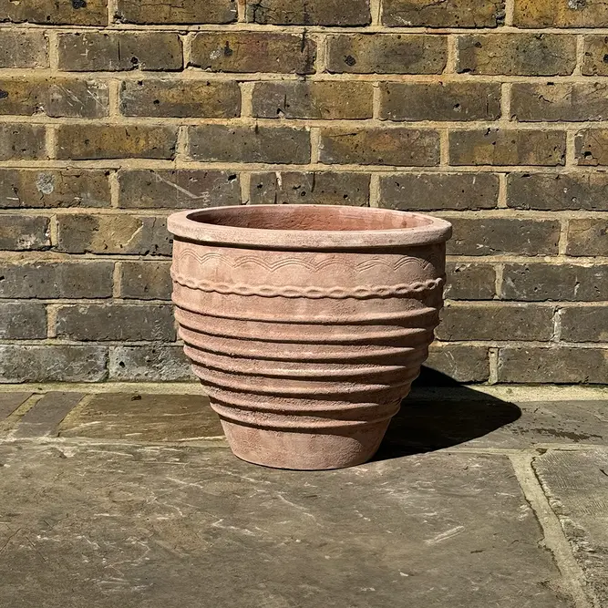 Antique Sand Ribbed Urn Stone Planter (Pot Size D41xH36cm) Terracotta Outdoor Plant Pot - image 3