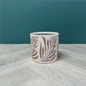 Mauve Branch Pot (D12.5xH11cm) Glazed Ceramic Plant Pot - image 4