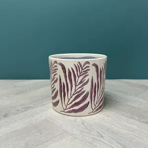 Mauve Branch Pot (D12.5xH11cm) Glazed Ceramic Plant Pot - image 5