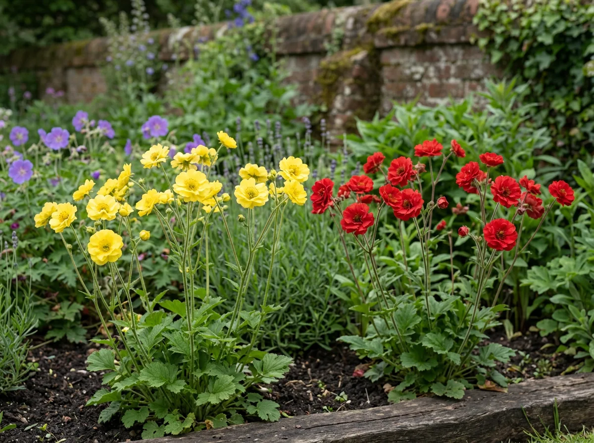Geum 'Lady Stratheden' and Geum 'Mrs J Bradshaw'