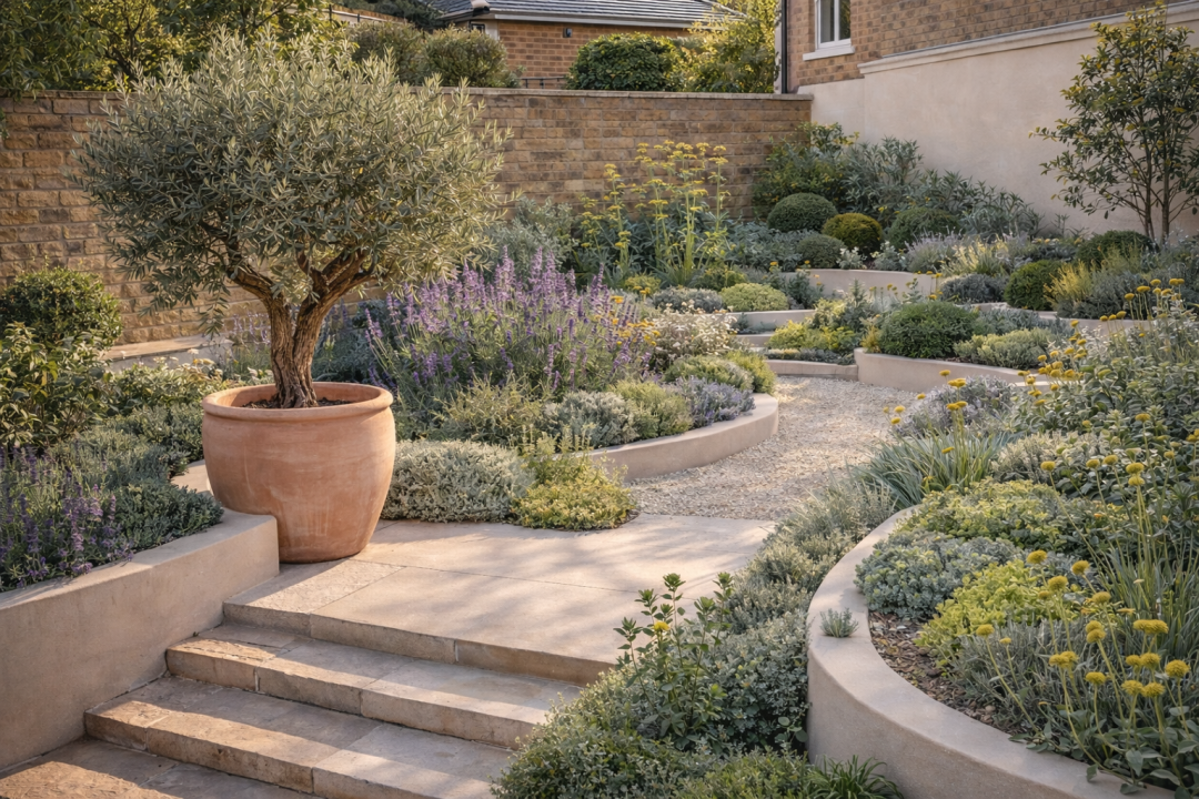 Mediterranean Garden Style - By Boma Garden Centre Planting Service