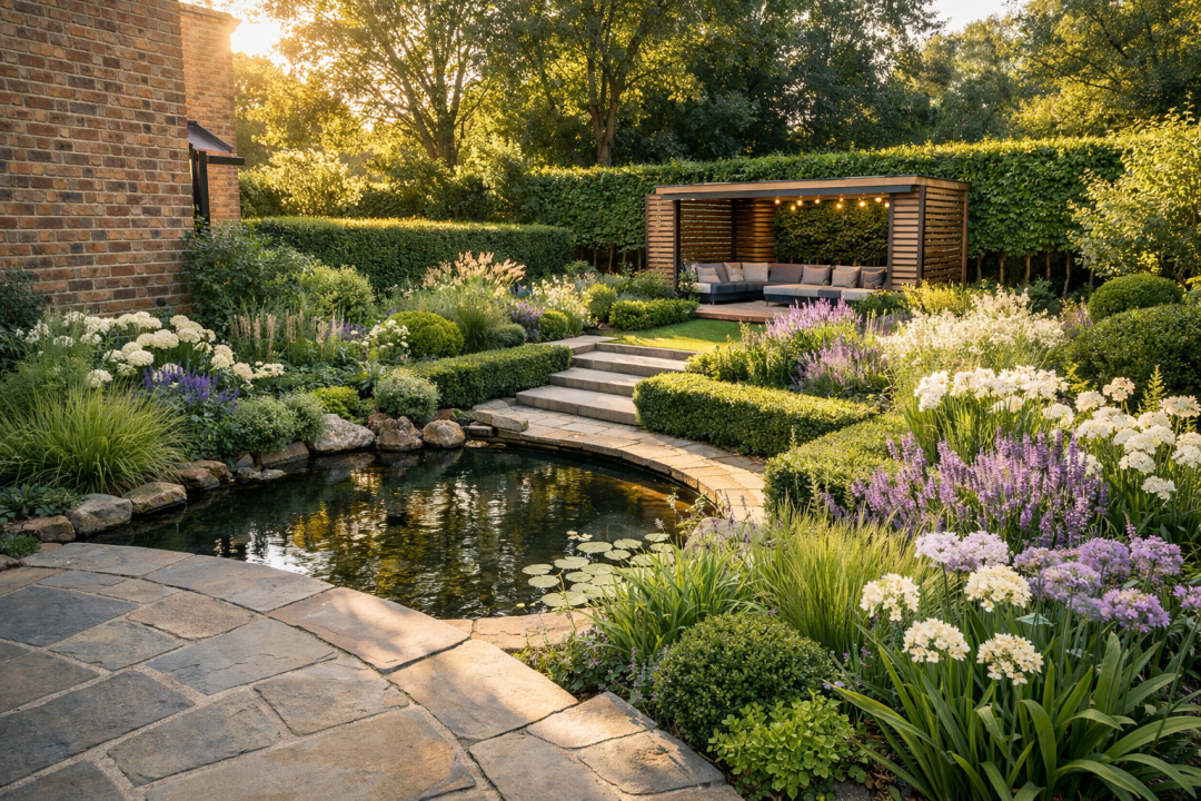Courtyard and roof terrace container planting