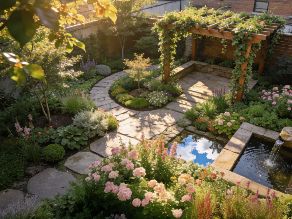 Courtyard and roof terrace container planting
