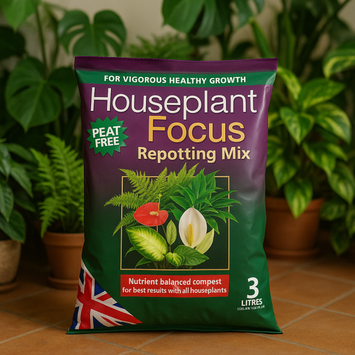 Free Focus 3L Repotting Mix when you spend £65+ on Houseplants at Boma Garden Centre