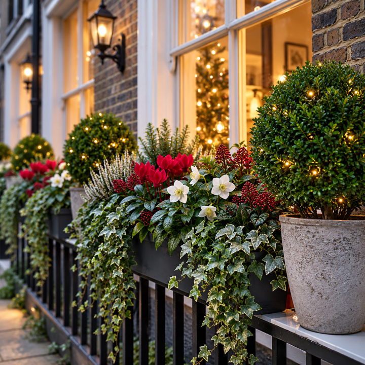 Festive Winter Planters at Boma Garden Centre Kentish Town London