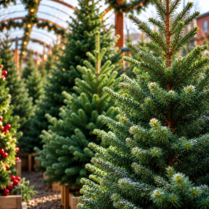 Fresh Cut Christmas Trees at Boma Garden Centre Kentish Town London