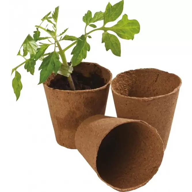 12 x 8cm Round Fibre Pots - image 2