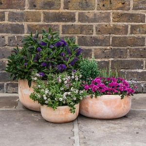 Aged Terracotta Handmade Bowl Planter (D38cm x H20cm) Outdoor Plant Pot - image 2