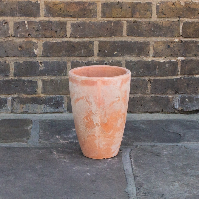 Aged Terracotta Handmade Egg High Planter (D21cm x H30cm) Outdoor Plant Pot - image 2