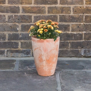 Aged Terracotta Handmade Egg High Planter (D21cm x H30cm) Outdoor Plant Pot - image 3