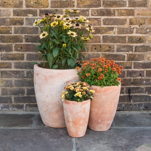 Aged Terracotta Handmade Egg High Planter (D31cm x H40cm) Outdoor Plant Pot - image 2