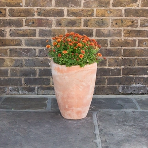 Aged Terracotta Handmade Egg High Planter (D31cm x H40cm) Outdoor Plant Pot - image 3