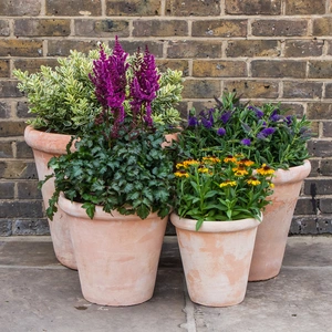 Aged Terracotta Lip Planter (D38cm x H34cm) Handmade Outdoor Plant Pot - image 3
