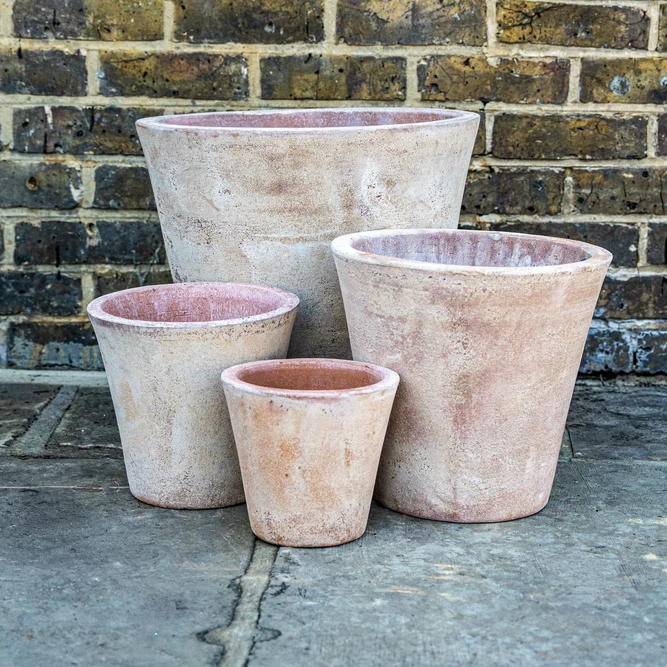 Aged Terracotta Planter - Alicia (D24xH25cm) Handmade Outdoor Pot - image 1