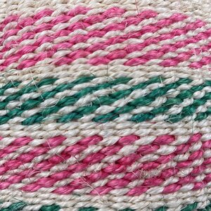 Alama Pink & Green Weaved Straw Basket (D20cm x H21cm) Indoor Pot Plant Cover - image 2