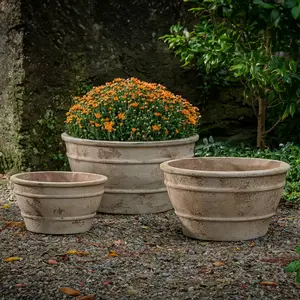 Antico Brasilia Aged Terracotta Pot- Handmade Outdoor Planter