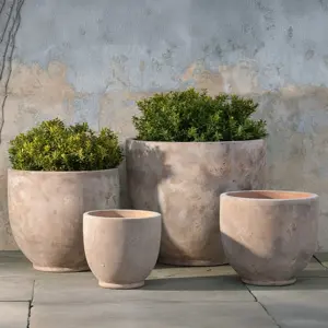 Antico Causago Aged Terracotta Egg Planter - Handmade Outdoor Plant Pot