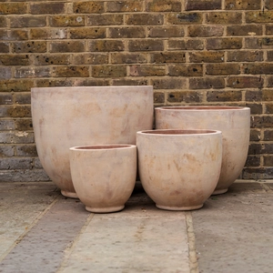 Antico Causago Aged Terracotta Egg Planter (D33cm x H31cm) Handmade Outdoor Plant Pot - image 1