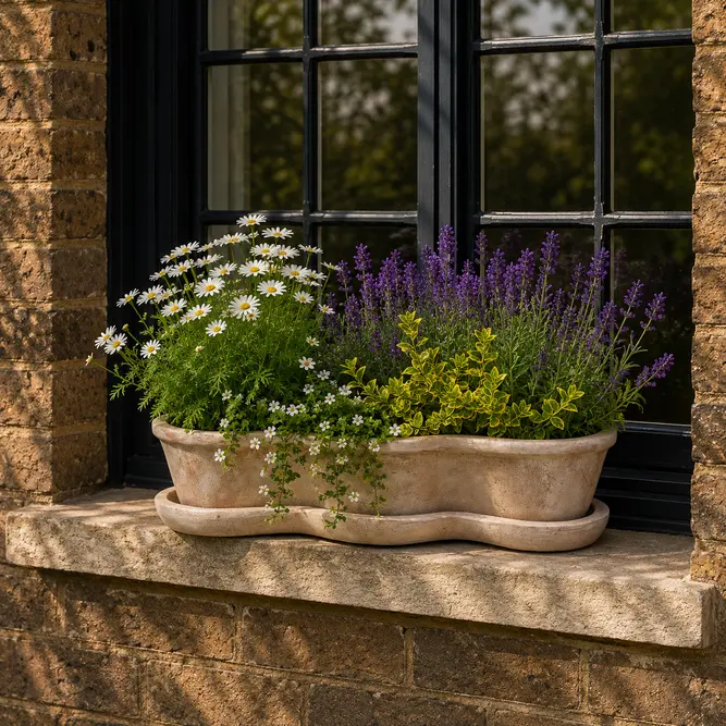 Antico Costa Aged Terracotta Window Box (W48xD16xH10cm) Outdoor Plant Pot - image 2