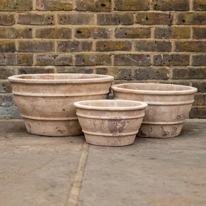 Antico Mera Aged Terracotta Planter (D34x19cm) Handmade Outdoor Pot - image 1