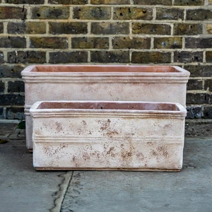 Antico Ribbed Aged Terracotta Trough - Outdoor Plant Trough