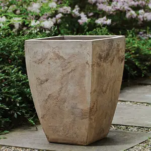 Antico Square Brasilia Aged Terracotta Planter - Handmade Outdoor Pot