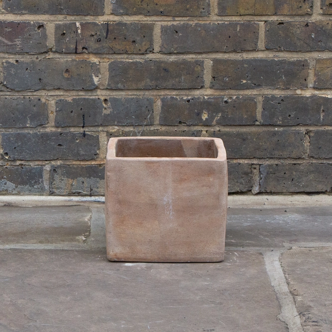 Antique Sand Handmade Cube Stone (D23cm x H23cm) Terracotta Outdoor Plant - image 2