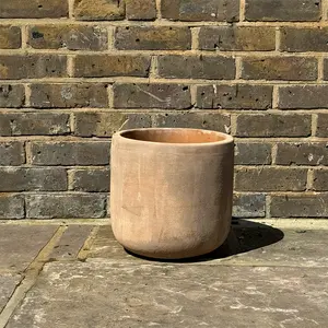 Antique Sand Cylinder Stone Planter (Pot Size D30xH29cm) Terracotta Outdoor Plant Pot - image 3