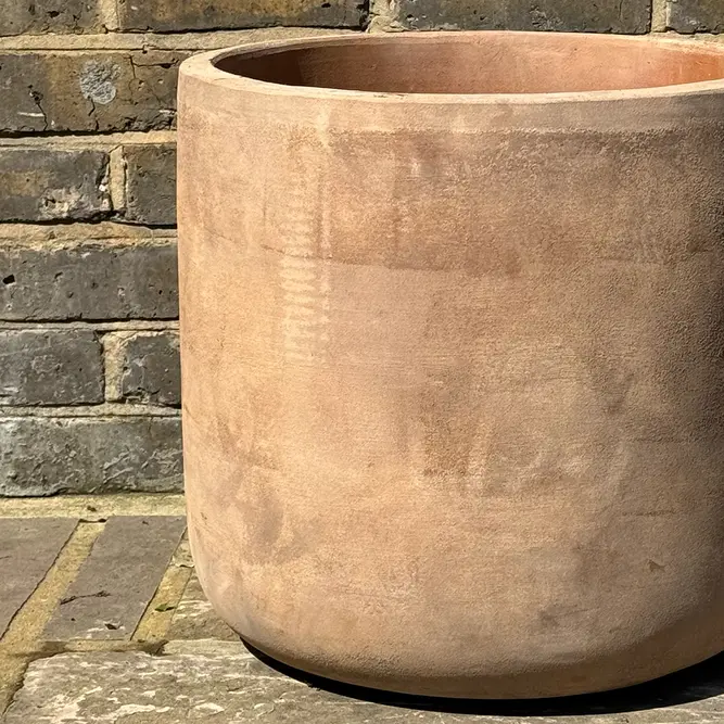 Antique Sand Cylinder Stone Planter (Pot Size D30xH29cm) Terracotta Outdoor Plant Pot - image 4