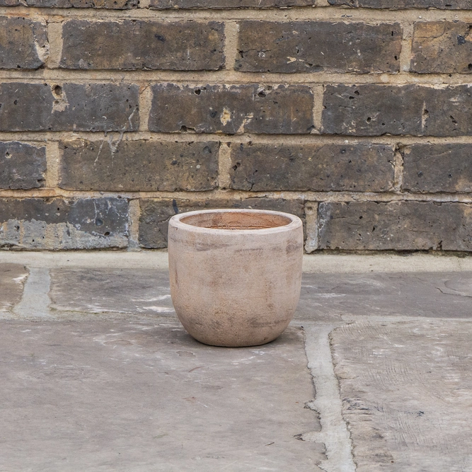 Antique Sand Handmade Egg Stone Planter (D15cm x H14cm) Outdoor Plant Pot - image 2