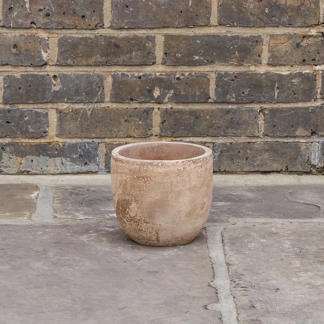 Antique Sand Handmade Egg Stone Planter (D19cm x H17cm) Outdoor Plant Pot - image 2