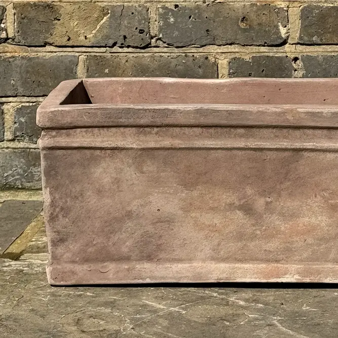 Antique Sand Trough Stone Planter (Box size W30xH15xD12cm) Terracotta Outdoor Window Box - image 4
