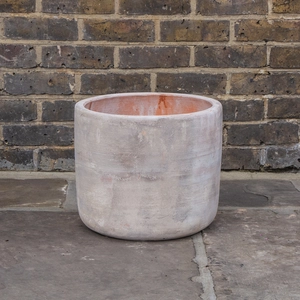 Antique Stone Handmade Cairo Cylinder Planter (D27cm x H27cm) Outdoor Plant Pot - image 2
