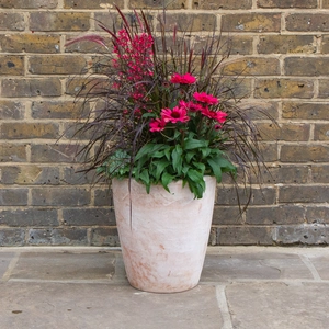 Antique Stone Handmade Vase Planter (D35cm x H39cm) Outdoor Plant Pot - image 3