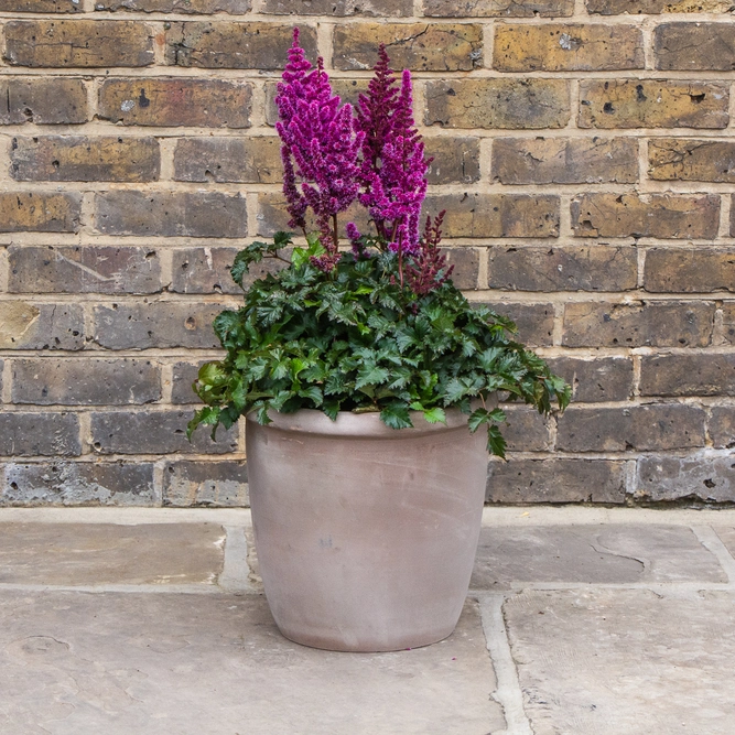 Antique Stone Terracotta Single Rim Planter (D33cm x H31cm) Outdoor Plant Pot - image 5
