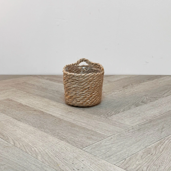 Atlanta Cream Weaved Straw Basket  (12cm) Indoor Plant Pot Cover - image 1