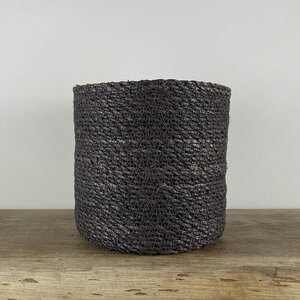 Atlanta Dark Brown Weaved Straw Basket (D18cm x H18cm) Indoor Plant Pot Cover - image 2