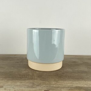 Ava Light-Grey Glaze (D11.5cm x H12cm) Indoor Plant Pot Cover - image 1