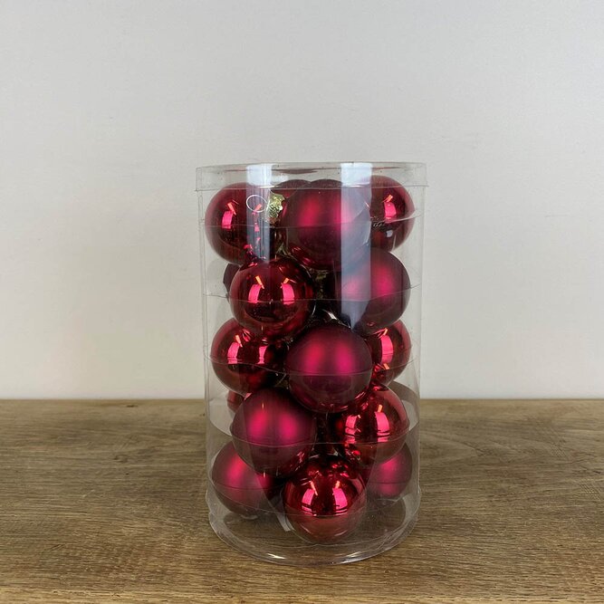 Bauble Glass Bordeaux pack of 20 pack 4cm - Christmas Tree Decoration - image 2