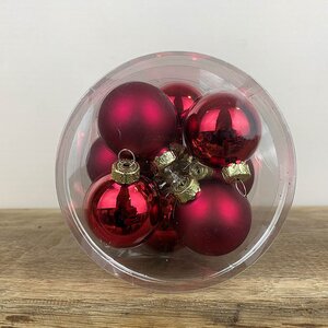 Bauble Glass Bordeaux pack of 20 pack 4cm - Christmas Tree Decoration - image 3