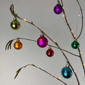 Baubles Clear & Matt Glass Multicolour pack of 25 3.5cm Christmas Tree Decoration - image 2