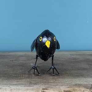 Blackbird Multicoloured Sculpture L22cm x W10cm x H12cm - image 1