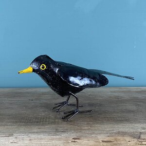 Blackbird Multicoloured Sculpture L22cm x W10cm x H12cm - image 3