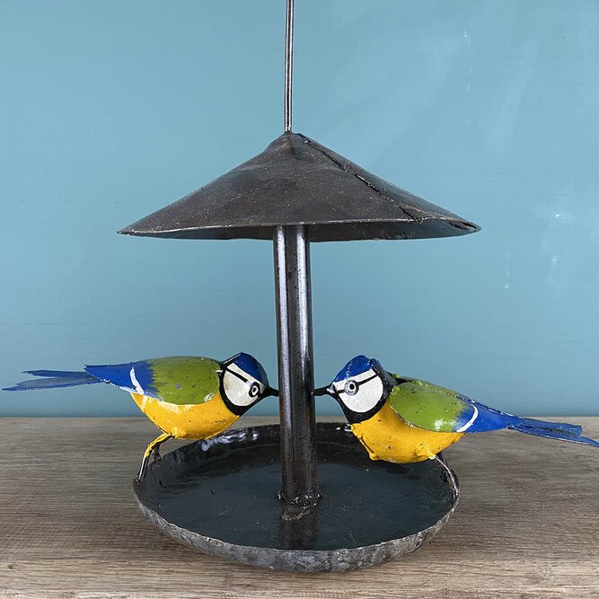 Blue Tit Hanging Feeder Multicoloured sculpture L18cm x W16cm x H41cm - image 2