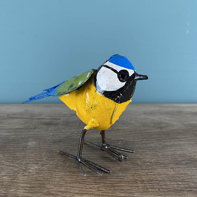 Blue Tit Multicolour Sculpture L15cm x W8cm x H10cm - image 2