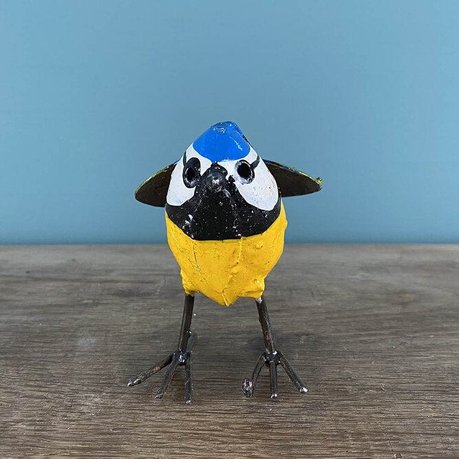 Blue Tit Multicolour Sculpture L15cm x W8cm x H10cm - image 1