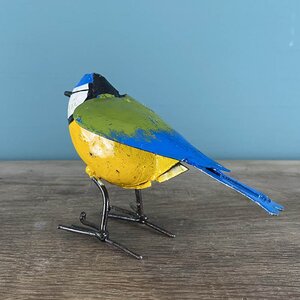 Blue Tit Multicolour Sculpture L15cm x W8cm x H10cm - image 3