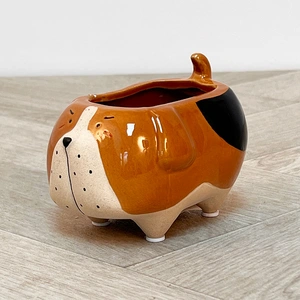 Brown Doggy Plant Pot (Opening space 6.5x4.5cm) - image 2