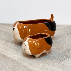 Brown Doggy Plant Pot (Opening space 16x17cm) - image 6